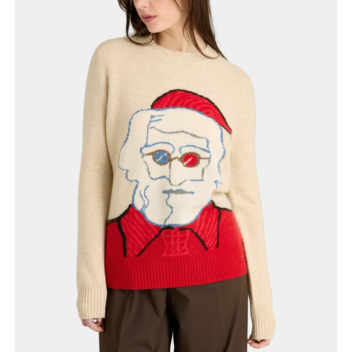 Pull de noël en laine écru, GALERIES LAFAYETTE