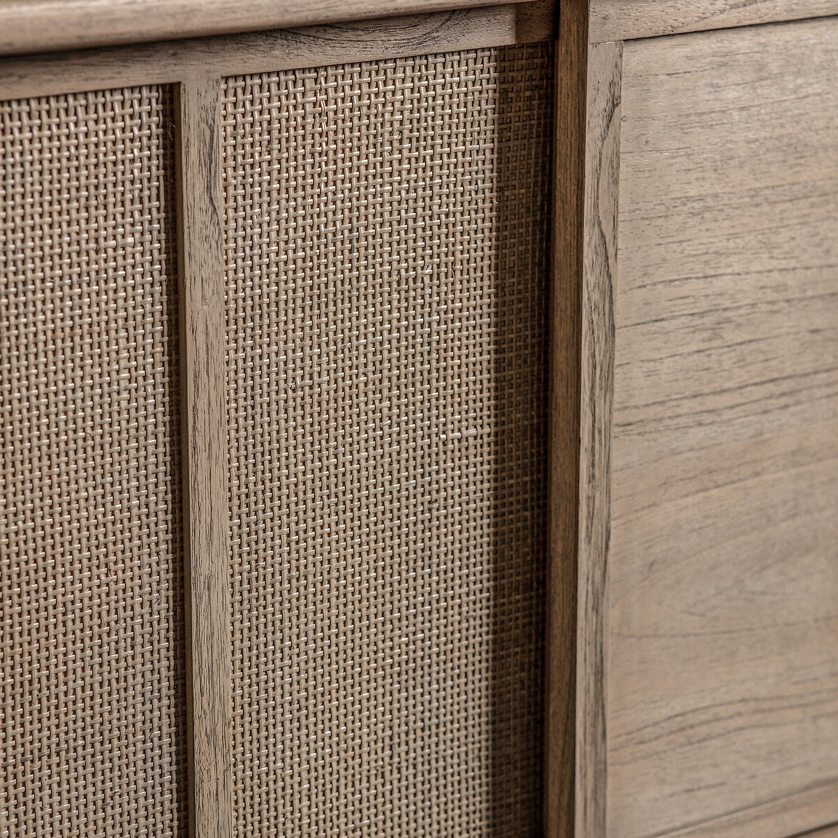 Bharhut Japandi Panelled Rattan Large 2 Door Sideboard wood, ÉDITÉ