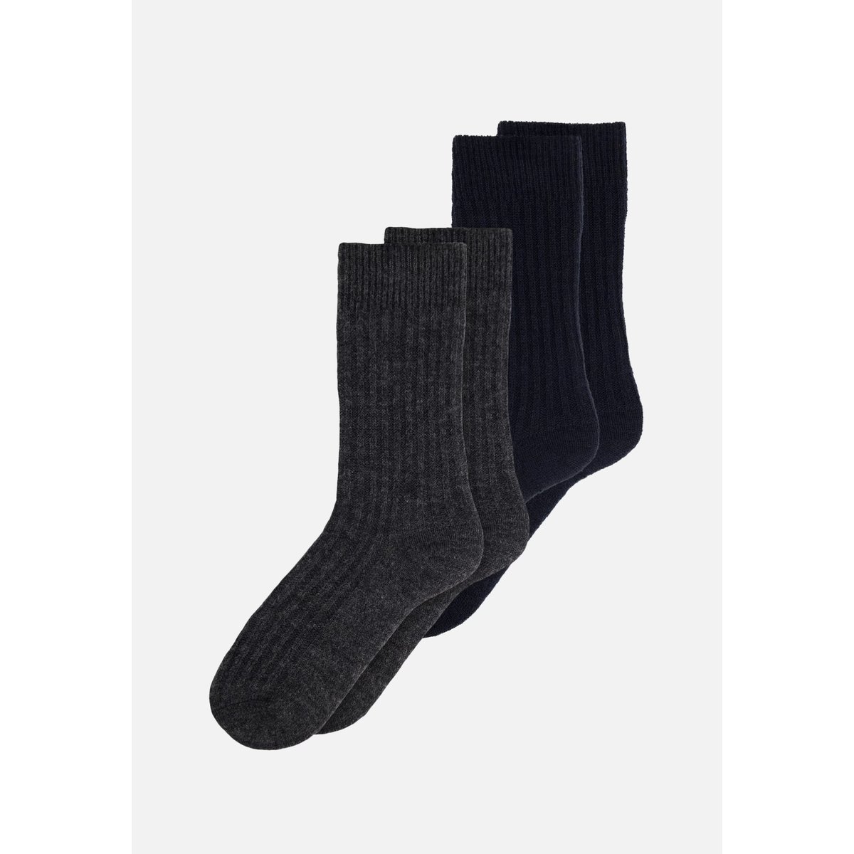 Lot de 2 chaussettes mi-hautes et en mohair Andy bleu marine gris, LE SLIP FRANCAIS
