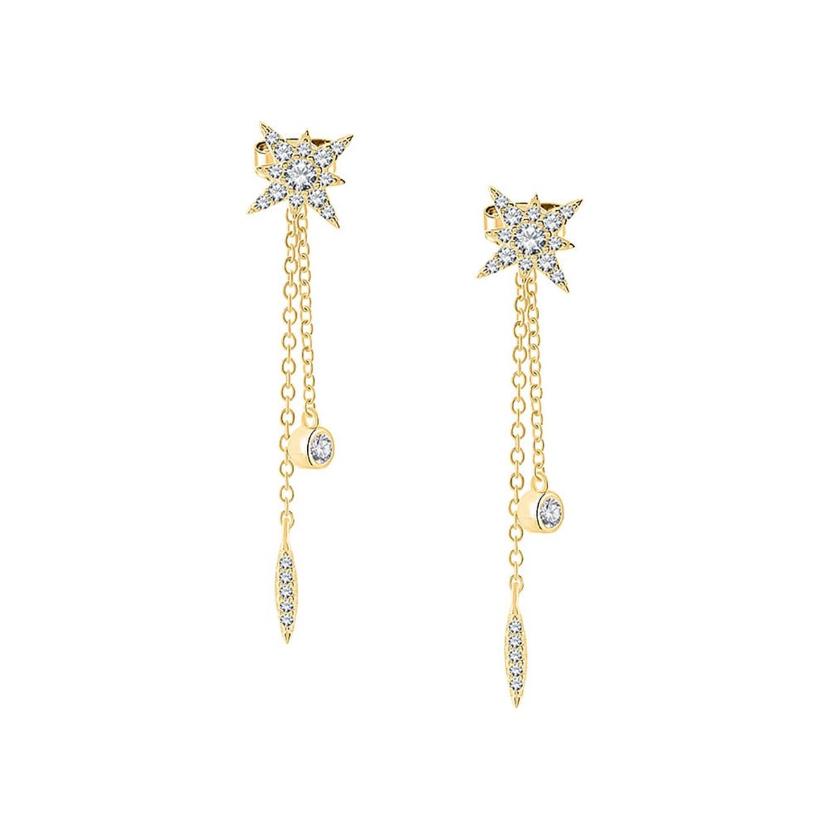 Boucles d'oreilles en Argent/oxyde de zirconium De Zirconium et Oxyde de zirconium or, CLEOR