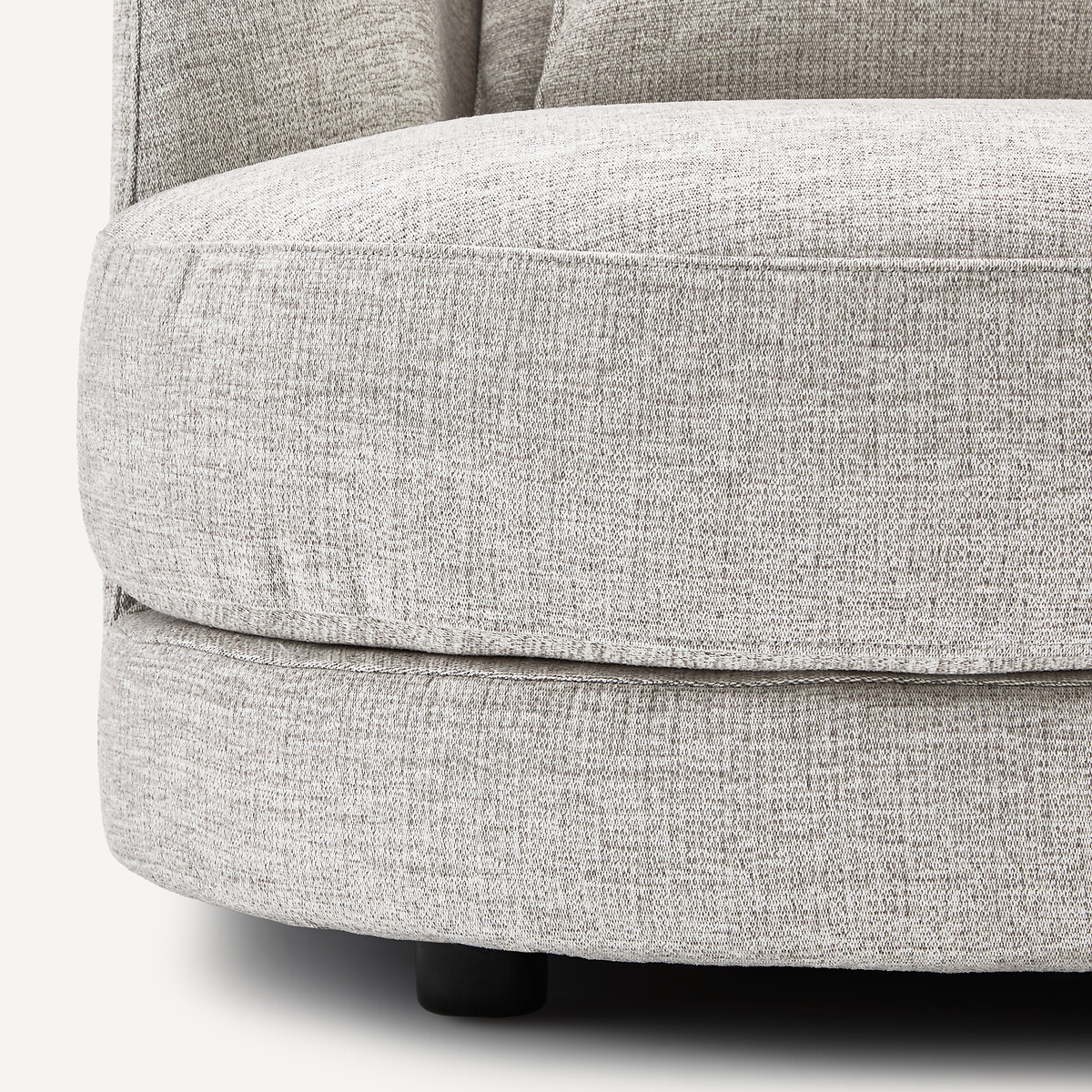 Demi-canapé gauche, arrondi, modulable en toile jaspée, TIBERIO gris/blanc, AM.PM