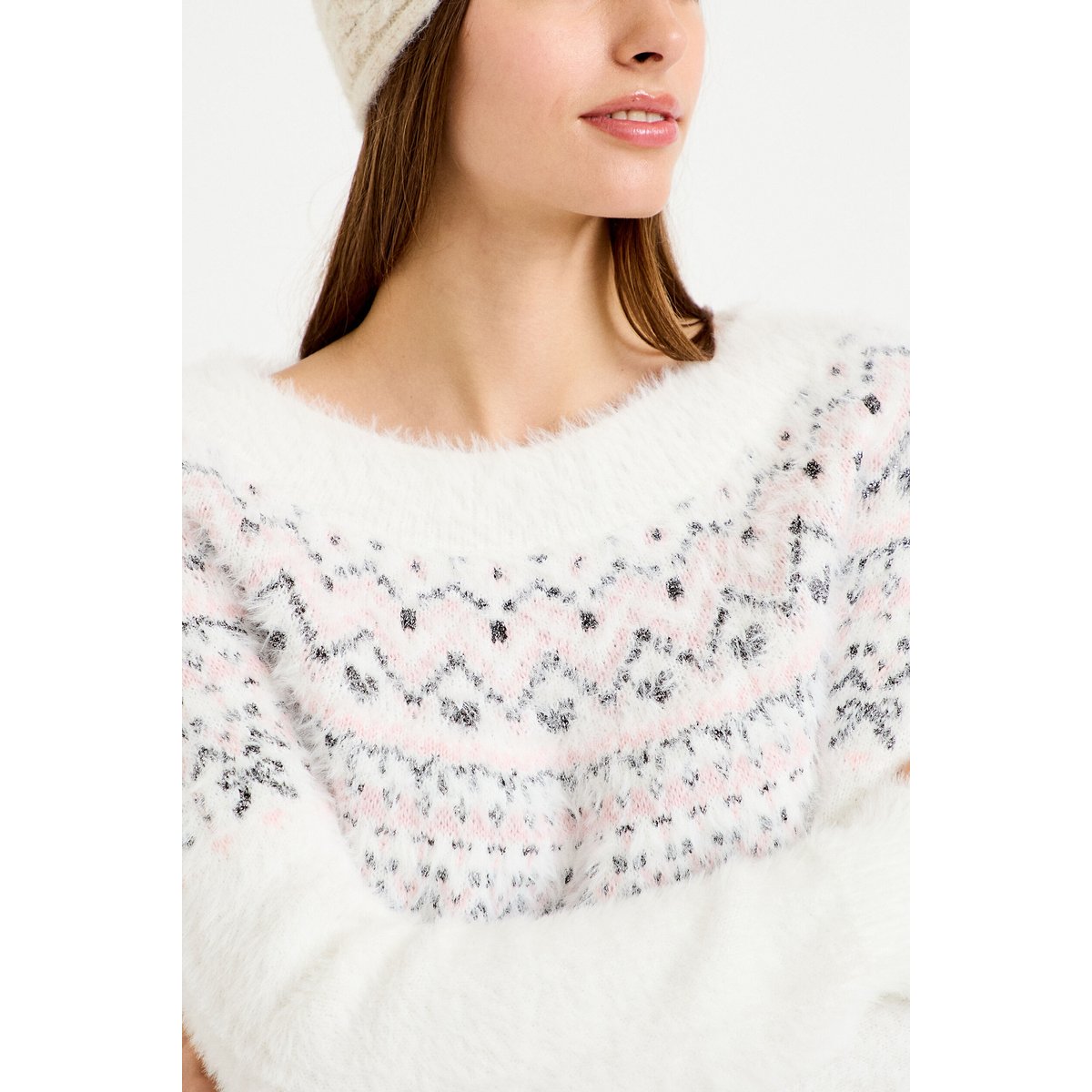 Pull manches longues ecru, CACHE CACHE