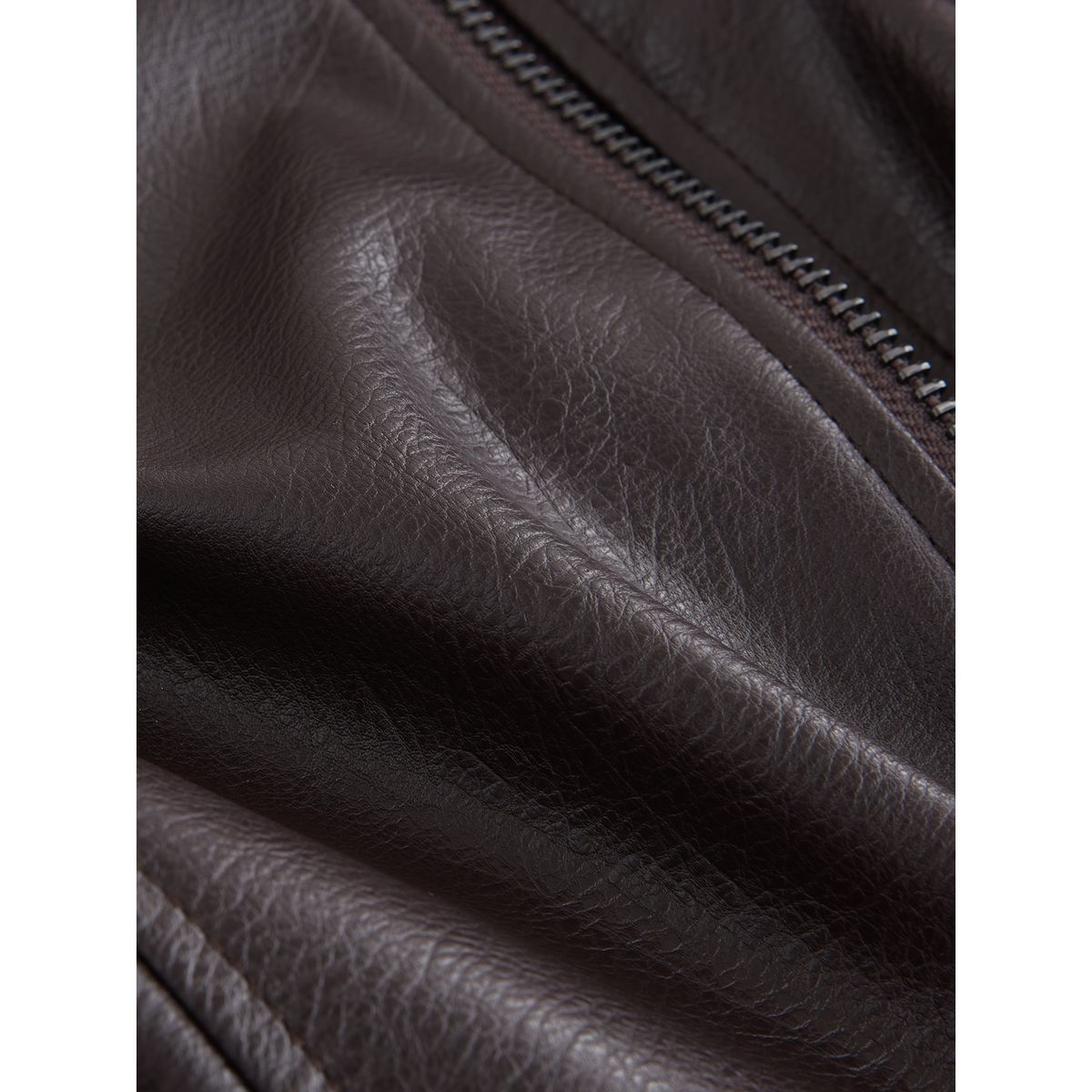 Bomber en pu avec bordure imitation fourrure marron chocolat, NEXT