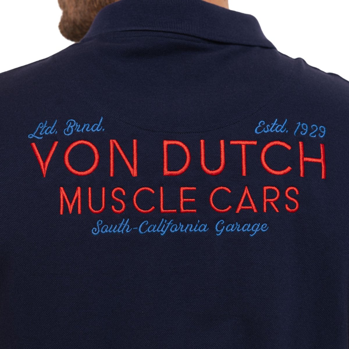 Polo en coton EAST bleu marine/rouge, VON DUTCH