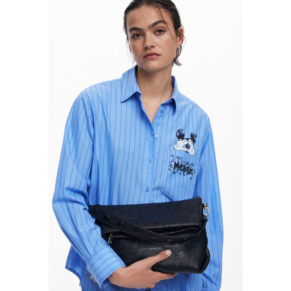 Sac à rabat effet cuir Mickey™ moyen noir, DESIGUAL