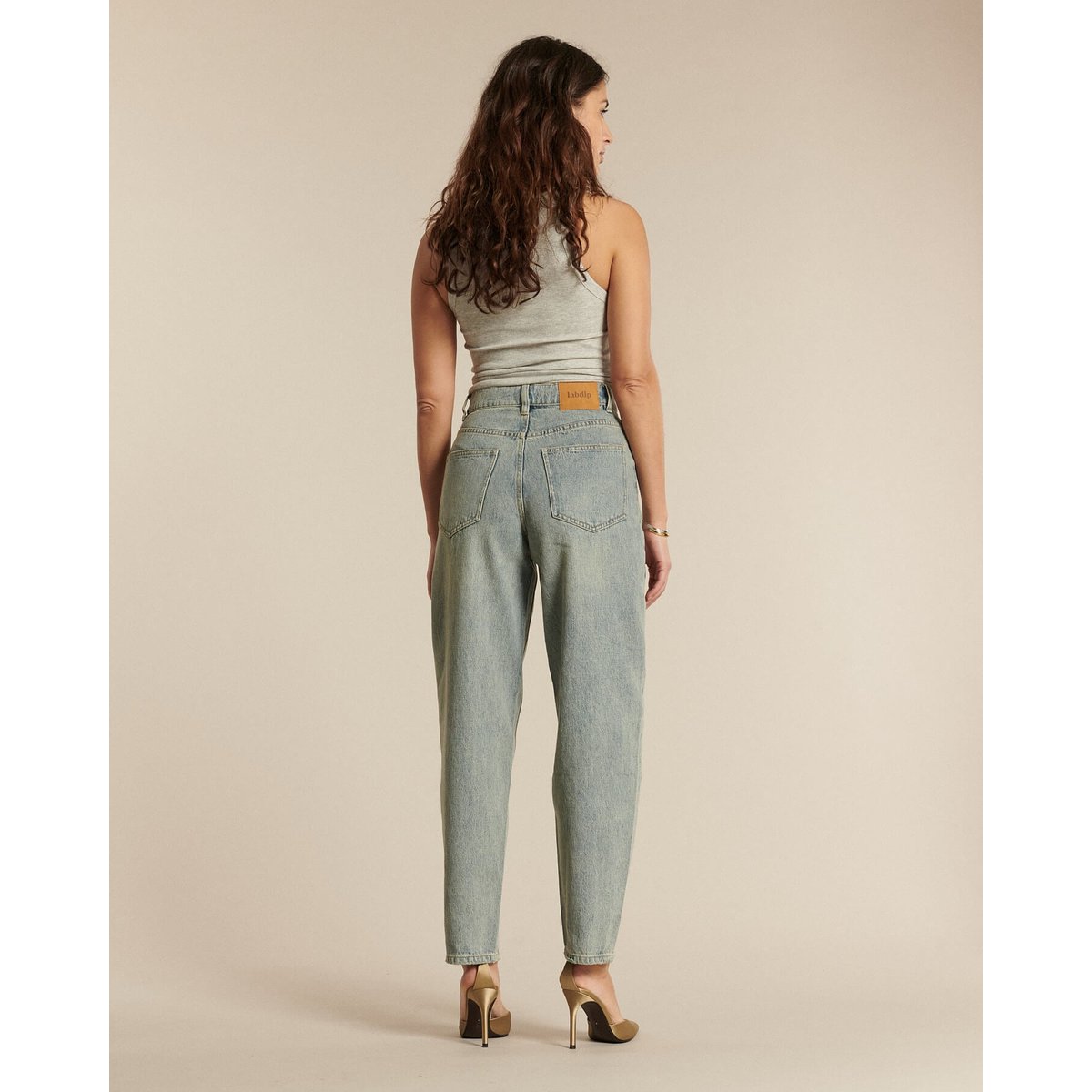 JEANS BALLON TAILLE HAUTE DENIM AUTHENTIQUE dirty blue, LABDIP