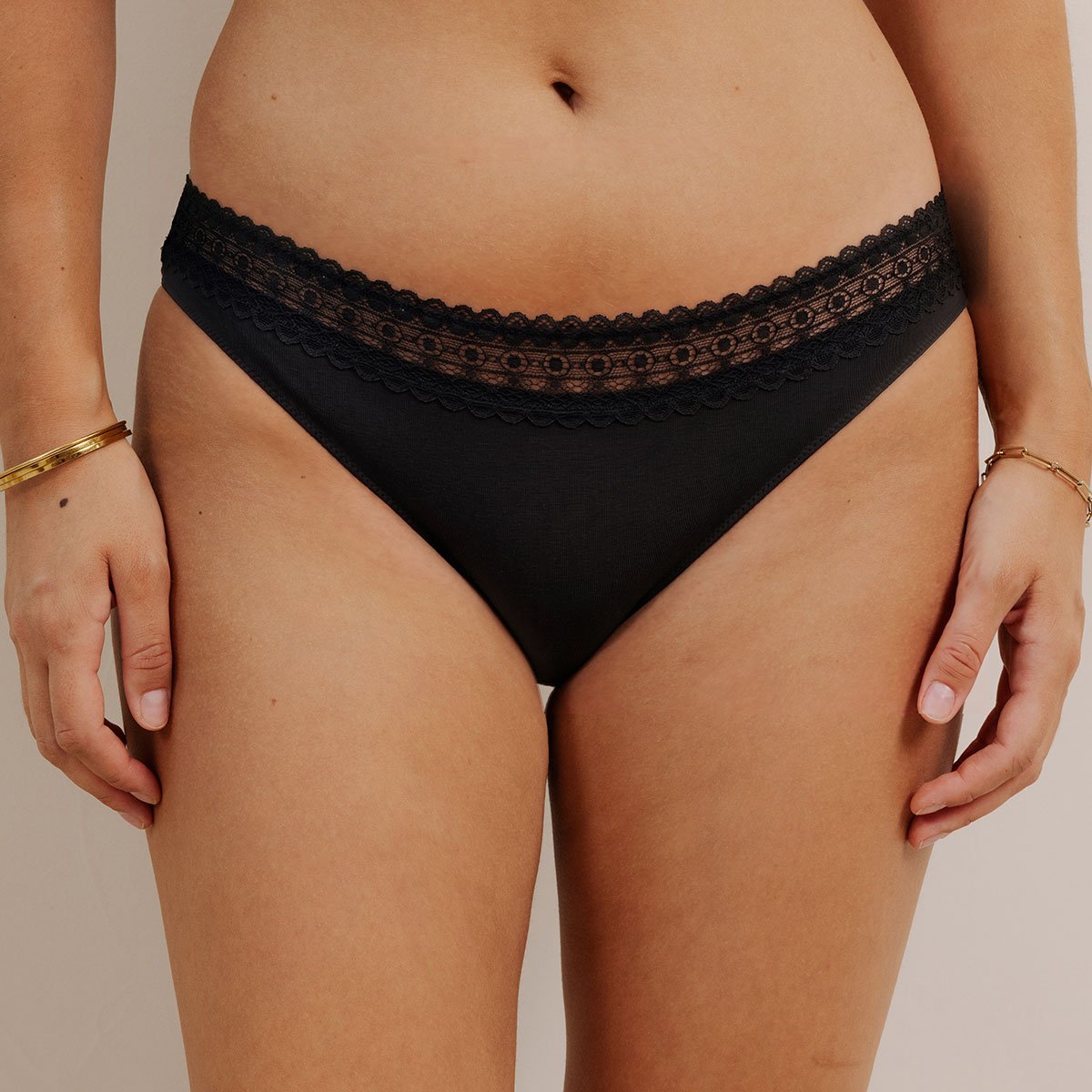 Lot de 3 culottes en coton et dentelle multicolore, VARIANCE