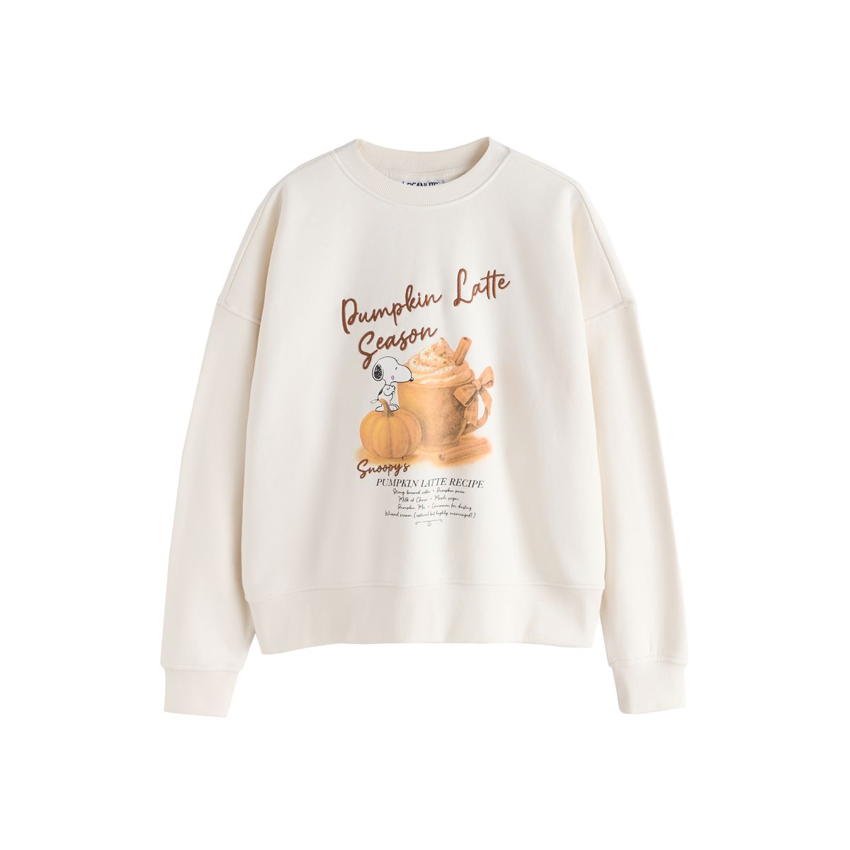 Sweat pumpkin latte snoopy sous licence écru, NEXT