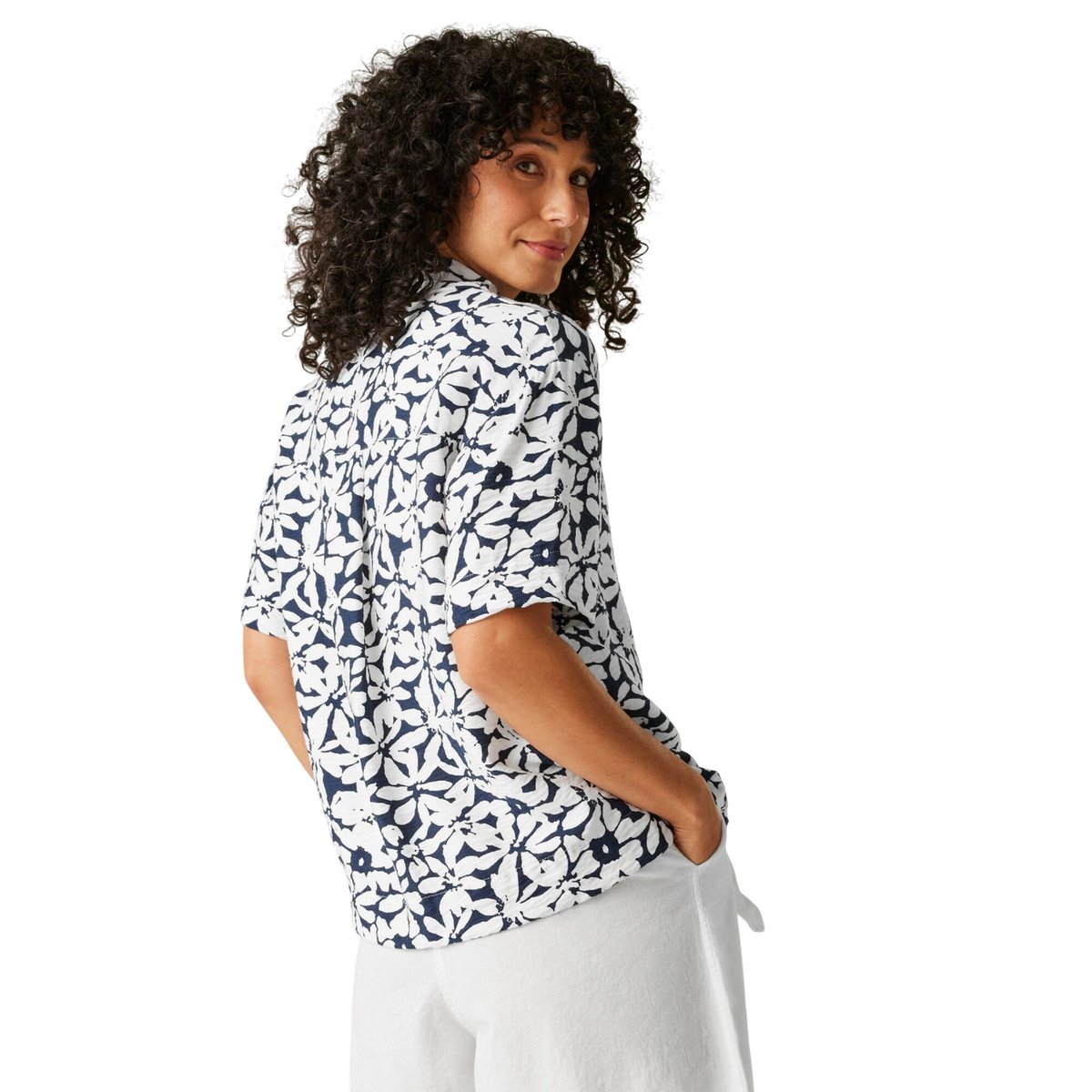 Chemisier SALISE bleu marine / blanc, REGATTA
