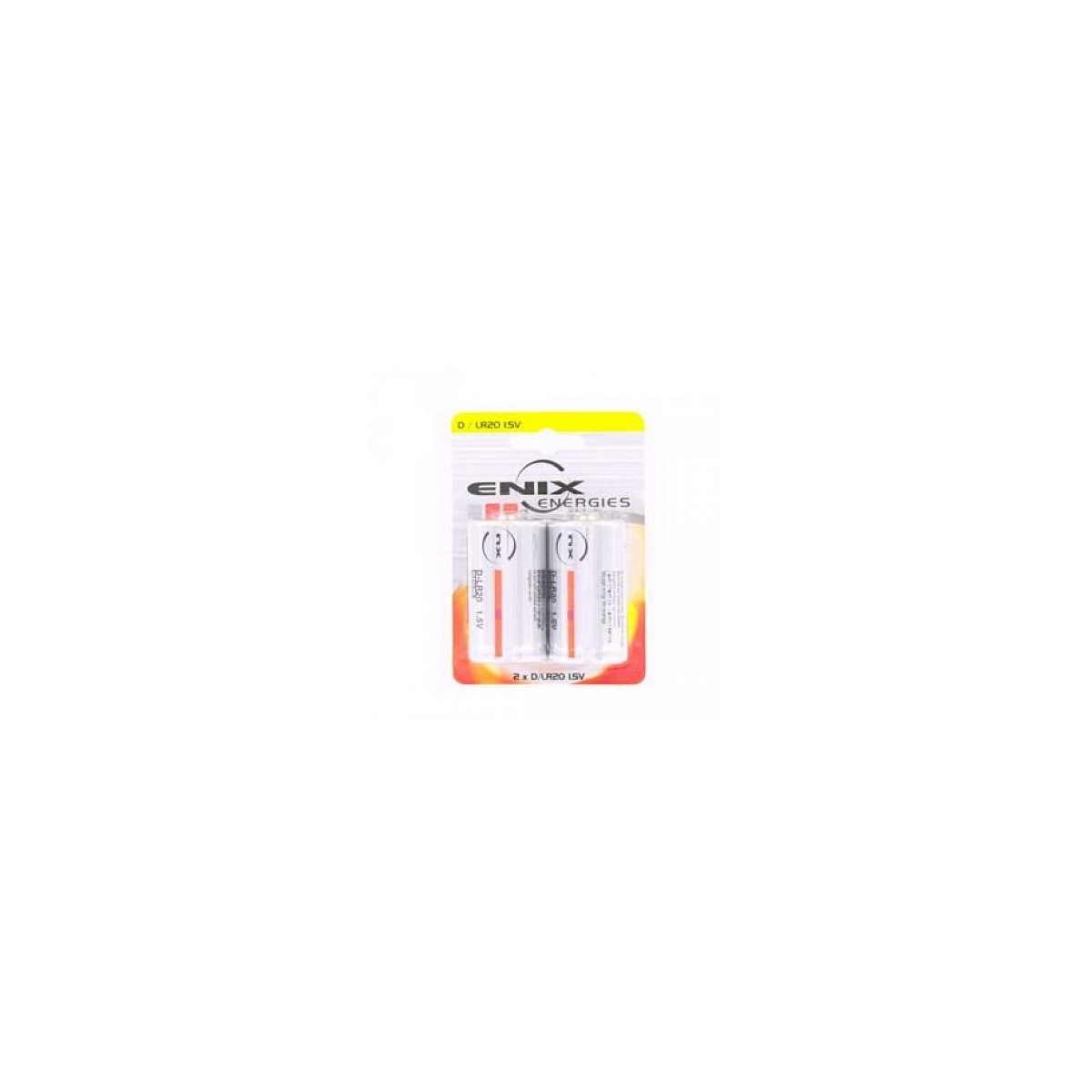 Blister 2 piles Alcaline LR20 NX couleur unique, ENIX ENERGIE