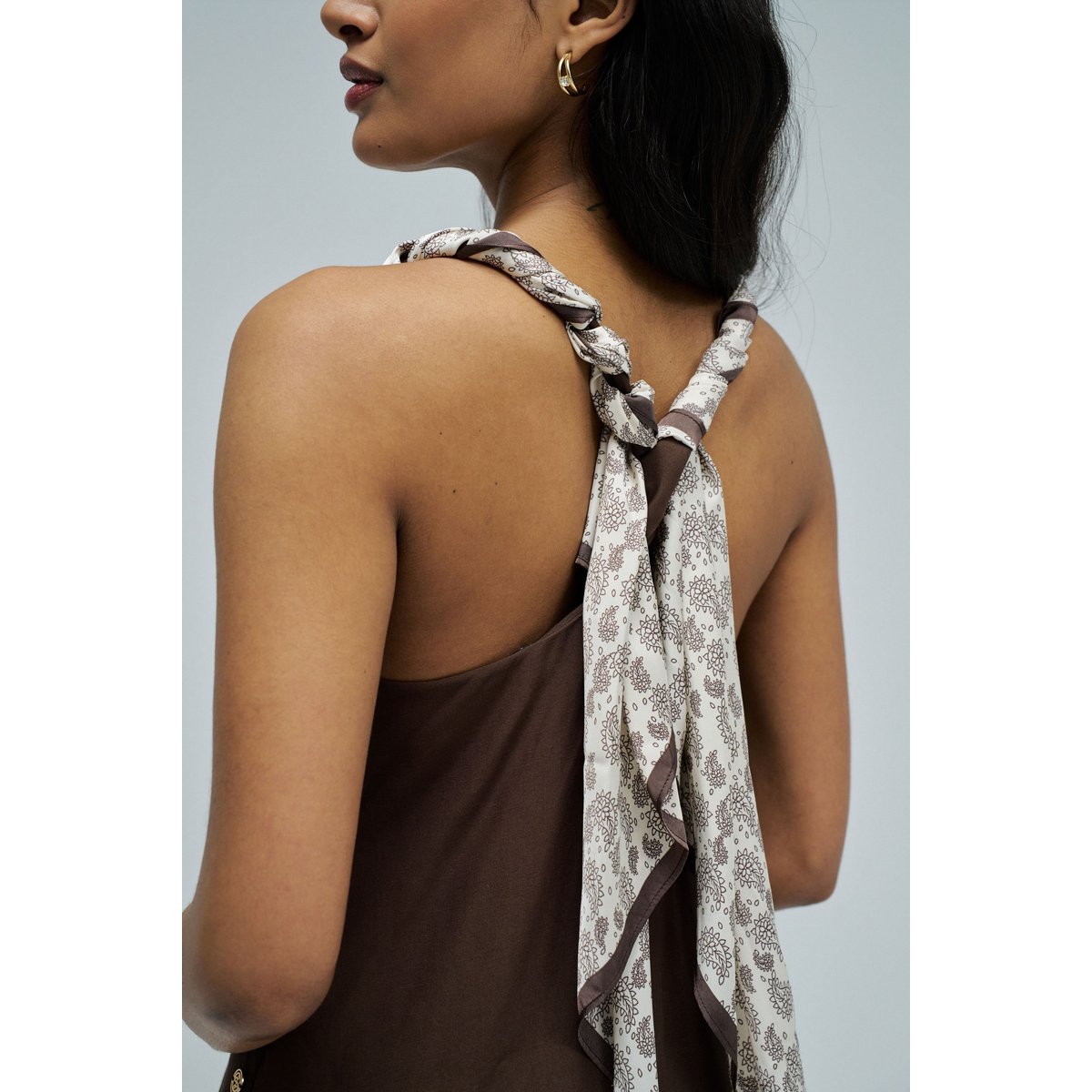 ROBE EN LIGHTDENIM AVEC LIN marron, SALSA JEANS