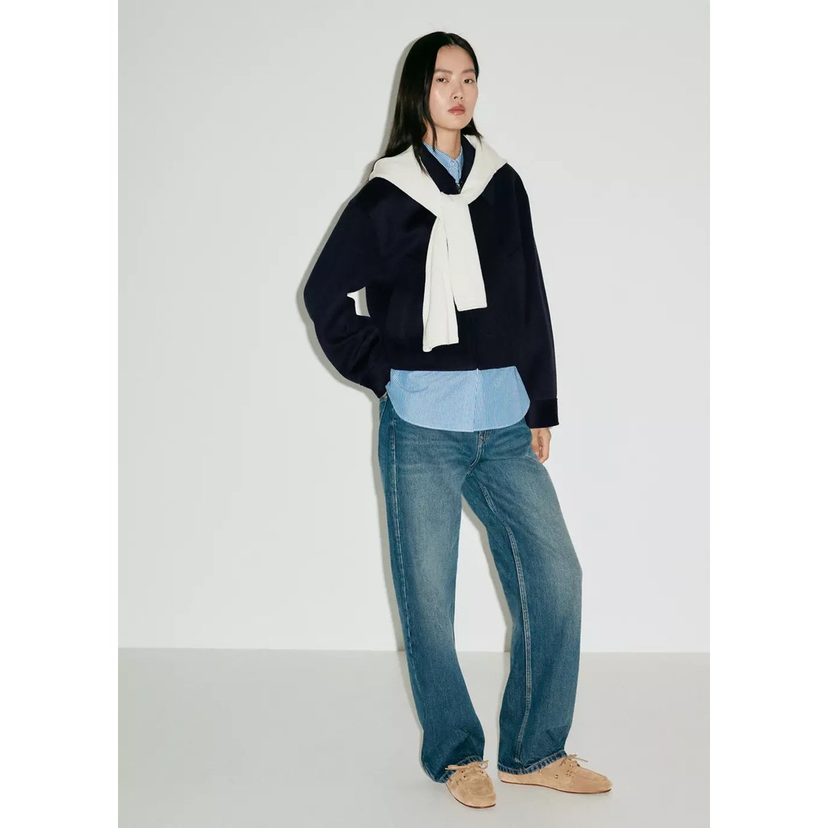 Veste bomber laine bleu marine, MANGO