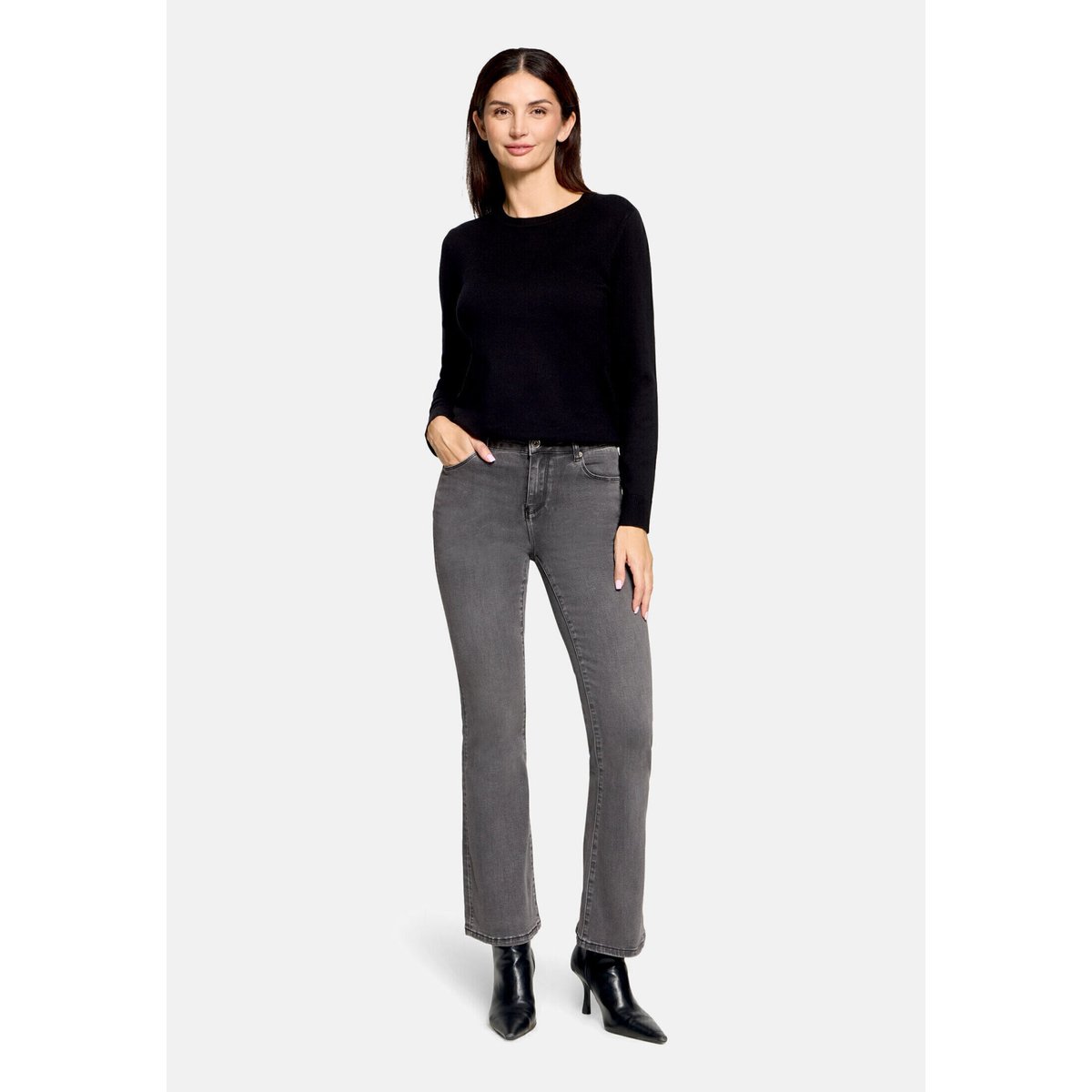 Jean Bootcut à effet délavé grey denim, BETTY BARCLAY
