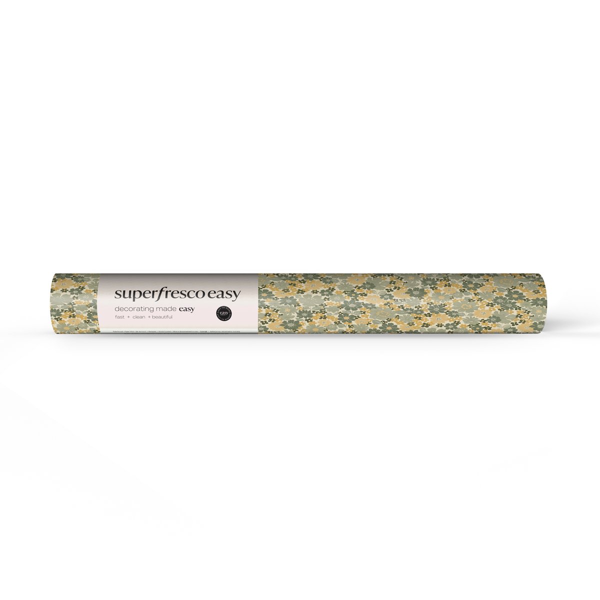Papier peint petites fleurs de printemps ocre, vert, SUPERFRESCO EASY