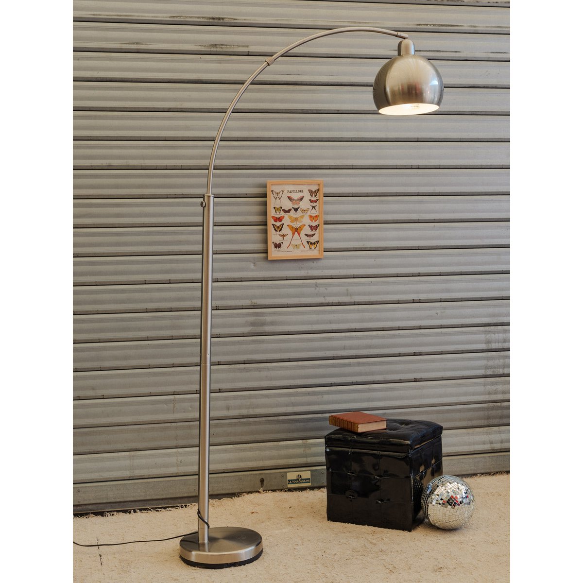 Lampadaire chromé Julien N°415 - Bon état argenté, DEBONGOUT