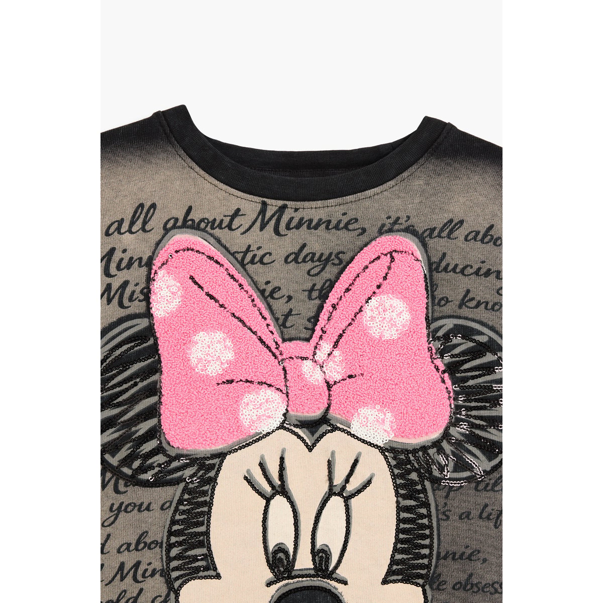 sweatshirt minnie mouse coton disney™ gris, DESIGUAL