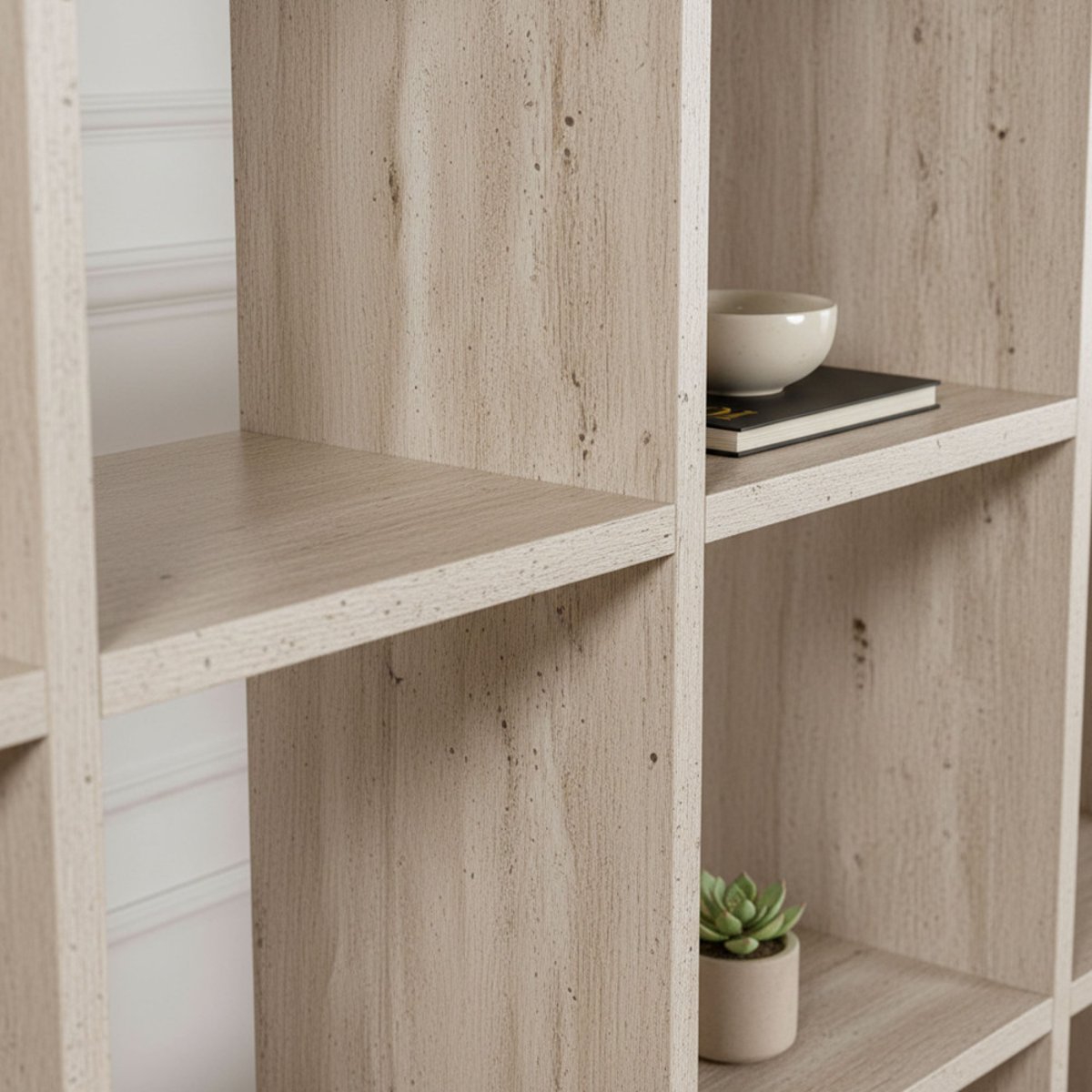 Bibliothèque effet travertin H188cm- MAKO beige, DRAWER