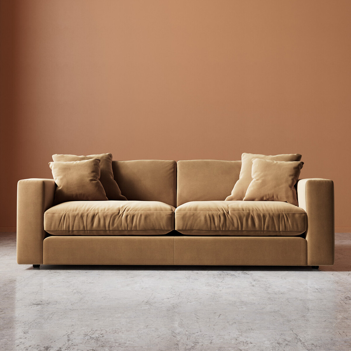 Althaea Easy Velvet 2/3/4 Seater Sofa biscuit, SWOON