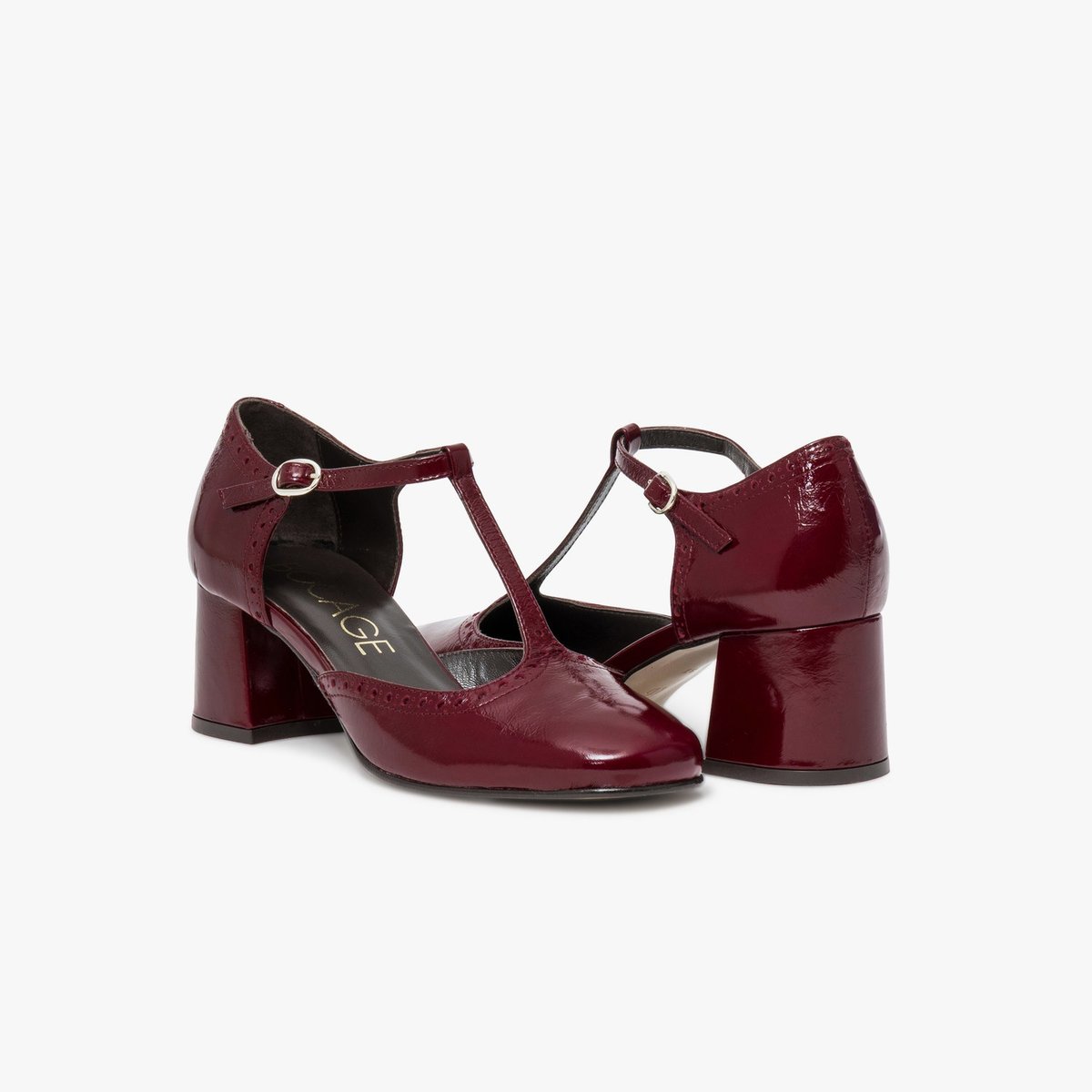 Escarpin en cuir ISADORE rouge cerise, BOCAGE