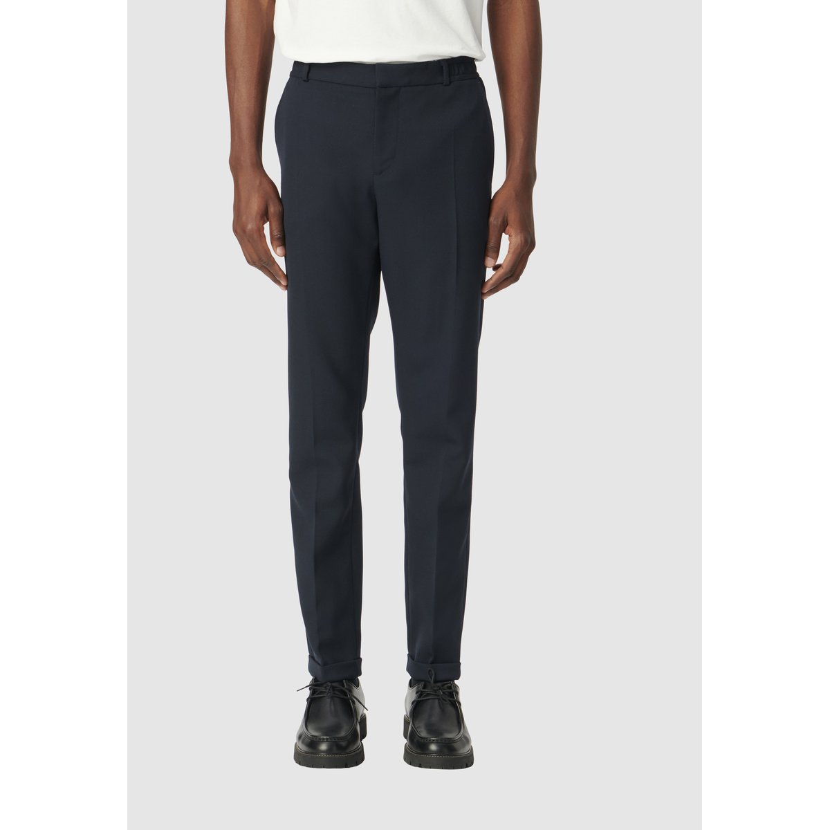 Pantalon de costume élastiqué dos bleu marine, IKKS