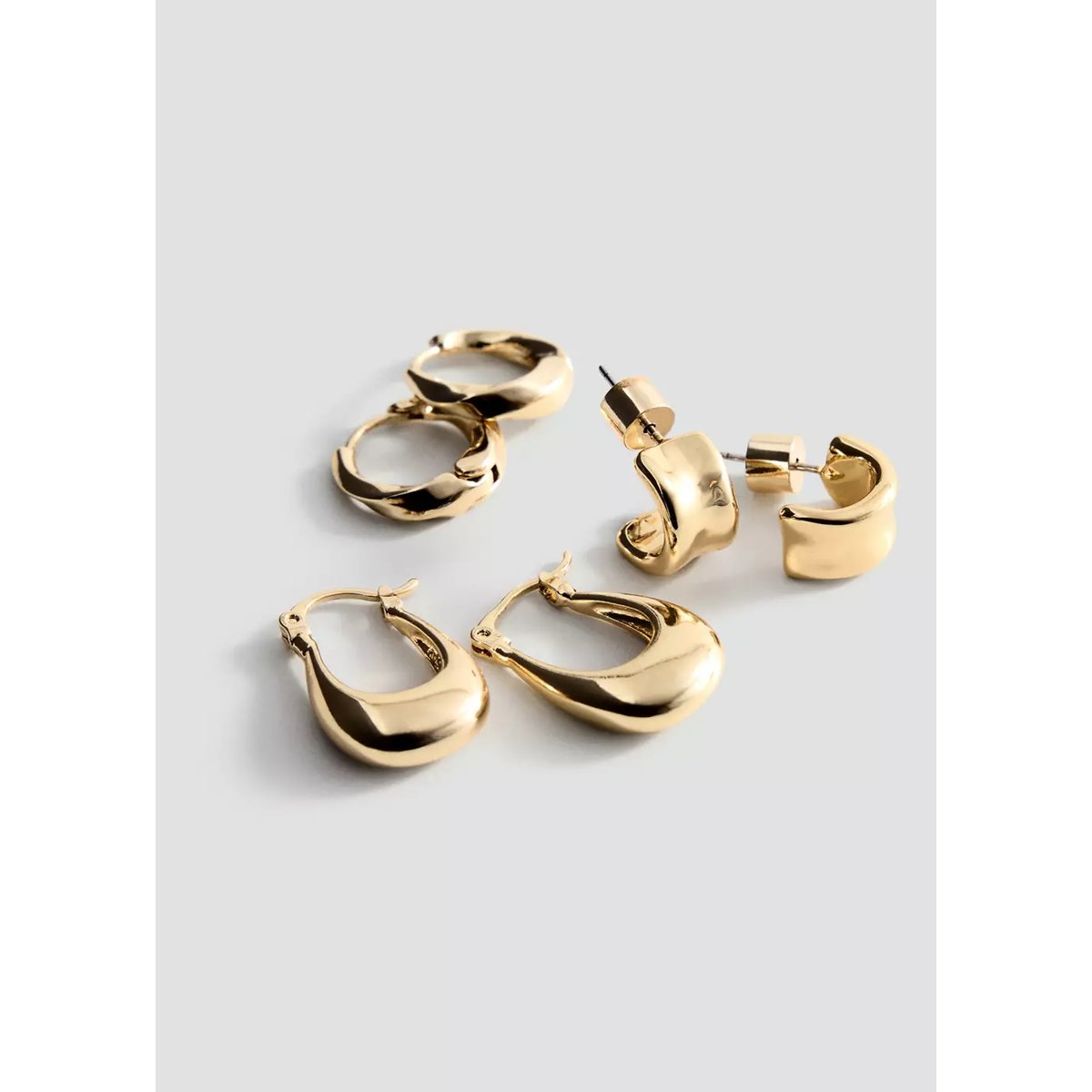 Lot boucles d’oreilles combinées or, MANGO