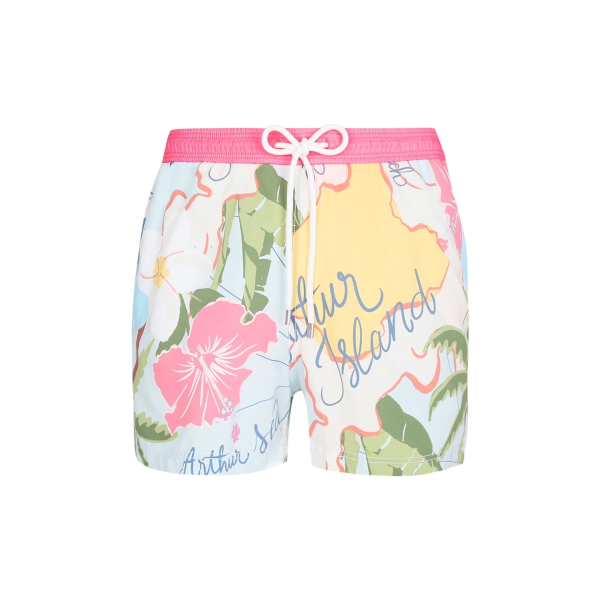 Short de bain en polyester recyclé Arthur Island multicolore, ARTHUR