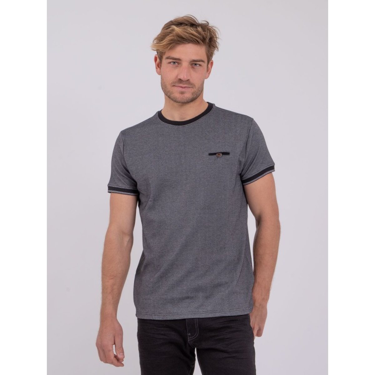 T-shirt Manches Courtes Col Rond Pur Coton Nomiko noir, RITCHIE