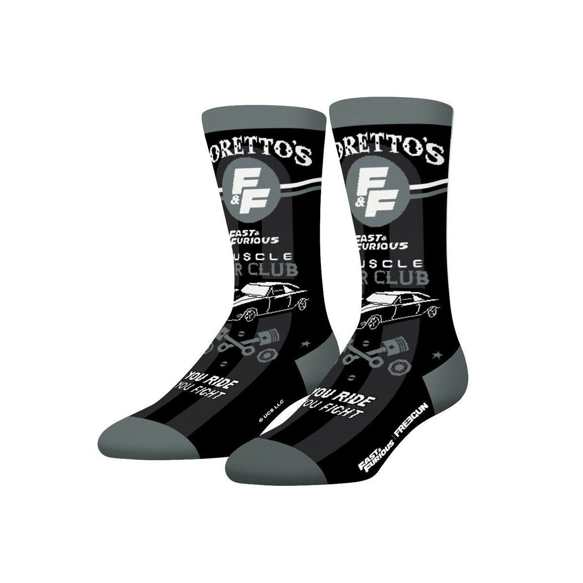 Lot De 4 Chaussette Fast And Furious orange/rouge/noir/gris/blanc, FREEGUN