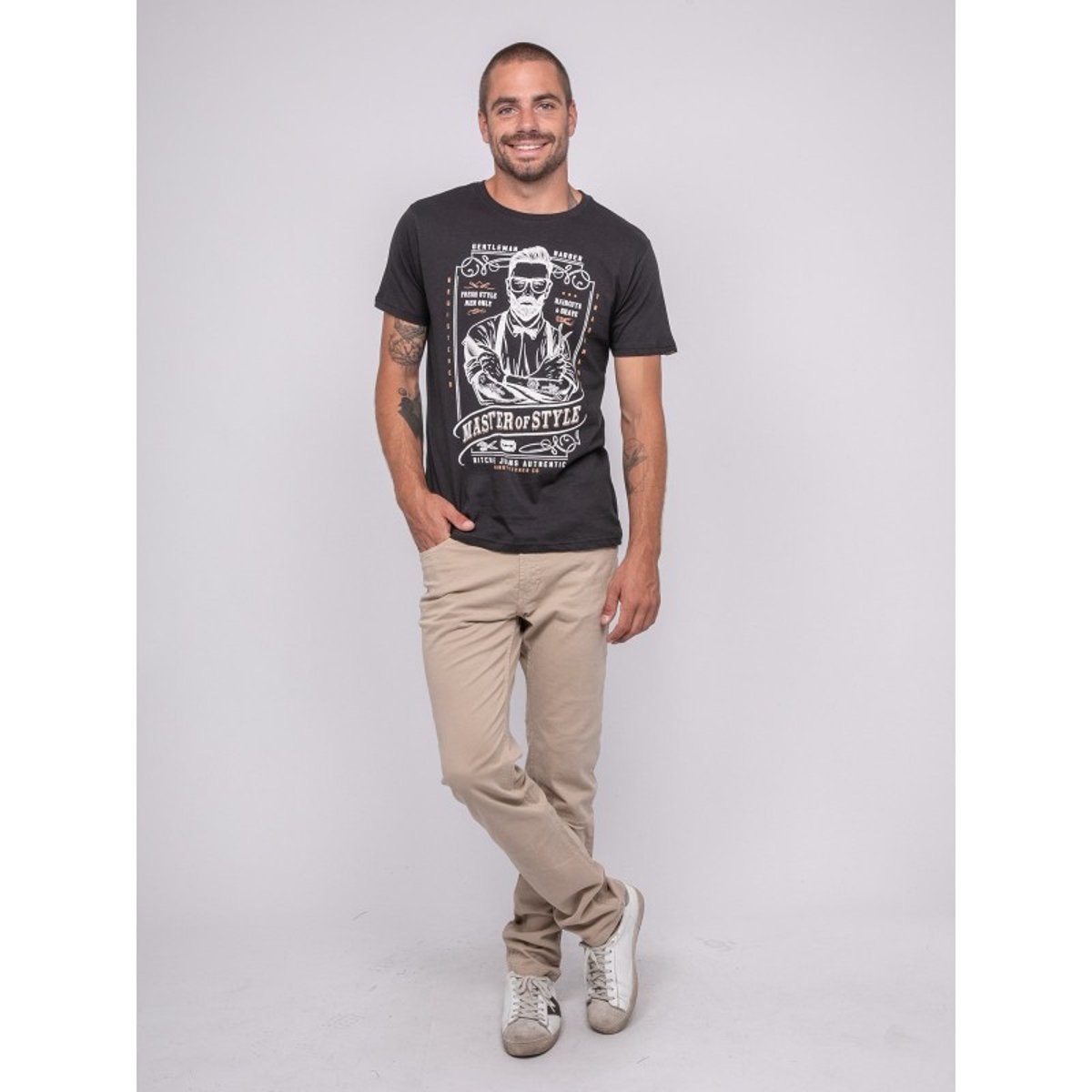 T-shirt Manches Courtes Imprimé Jemil gris, RITCHIE