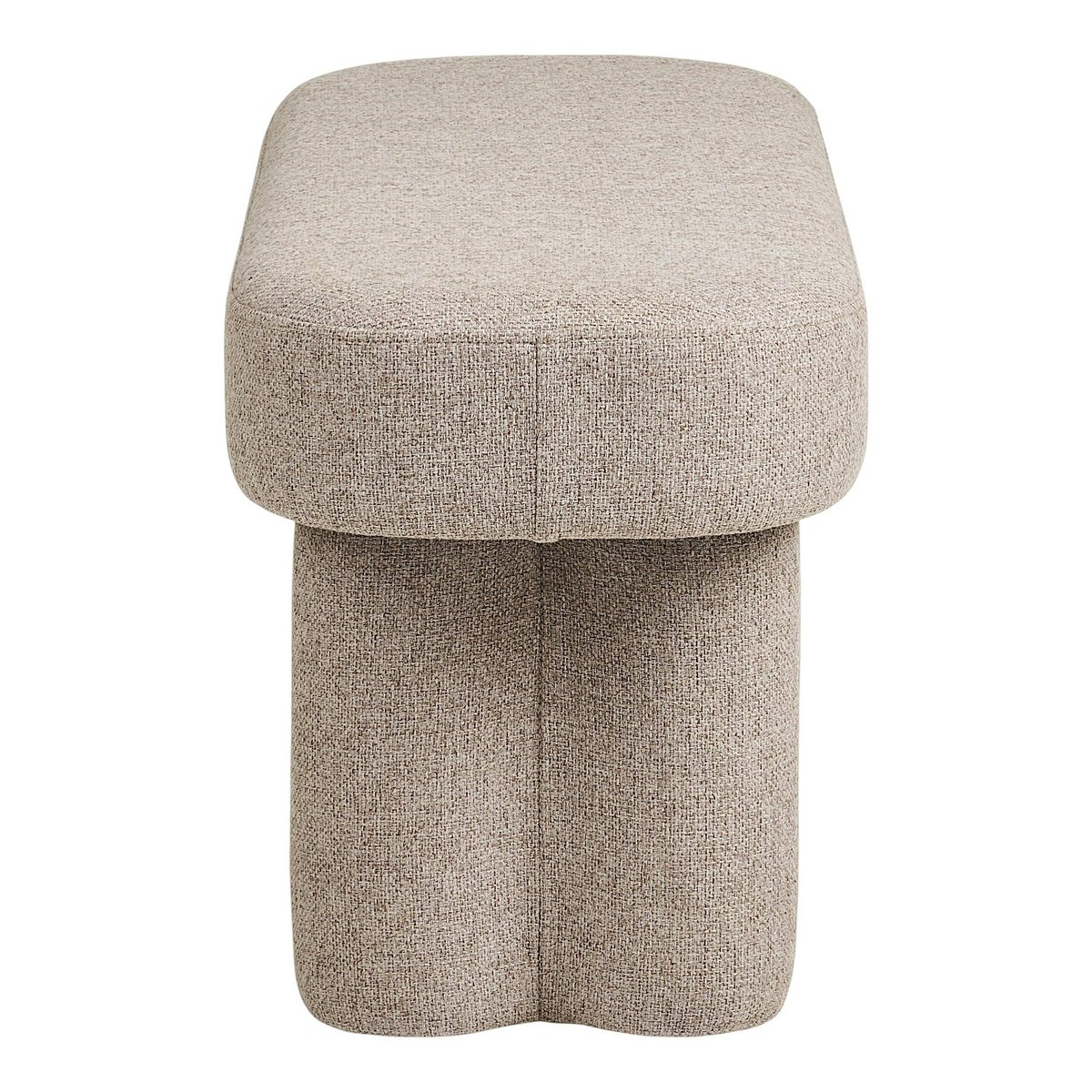 Banc d'entrée en tissu sable à pieds doubles BERLIN beige, PIER IMPORT