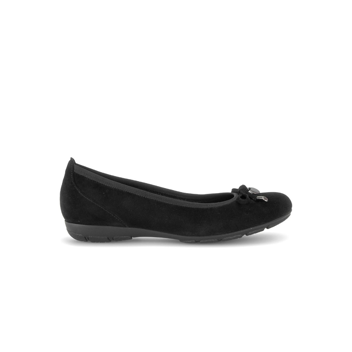 Ballerines en cuir à talon décroché noir velours, GABOR