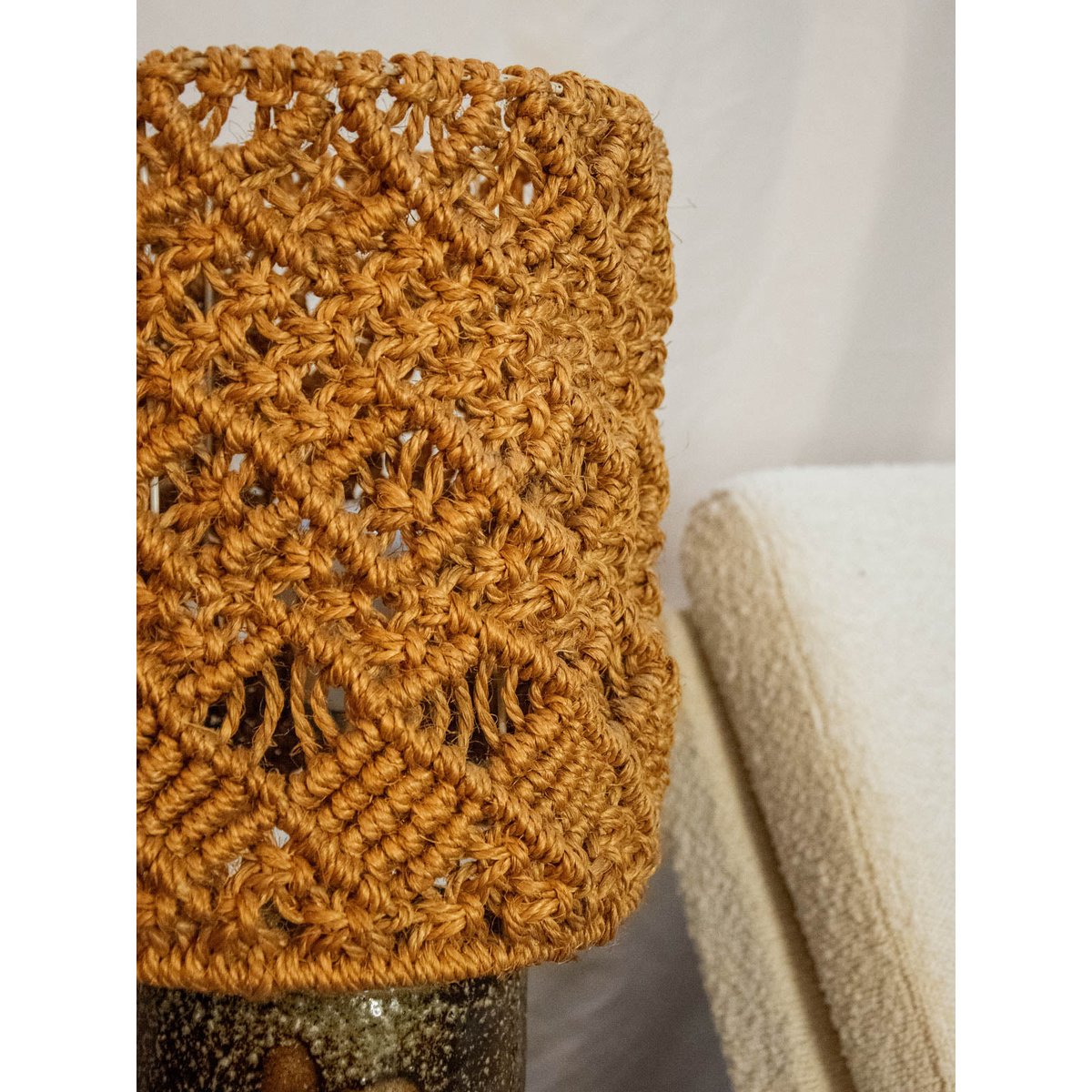 Lampe à poser en grès Suzanne N°479 - Bon état gris, DEBONGOUT