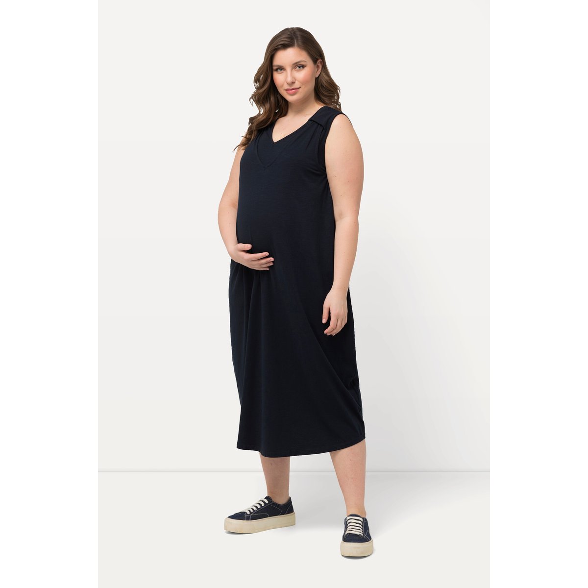 Robe de grossesse en jersey sans manches marine, ULLA POPKEN