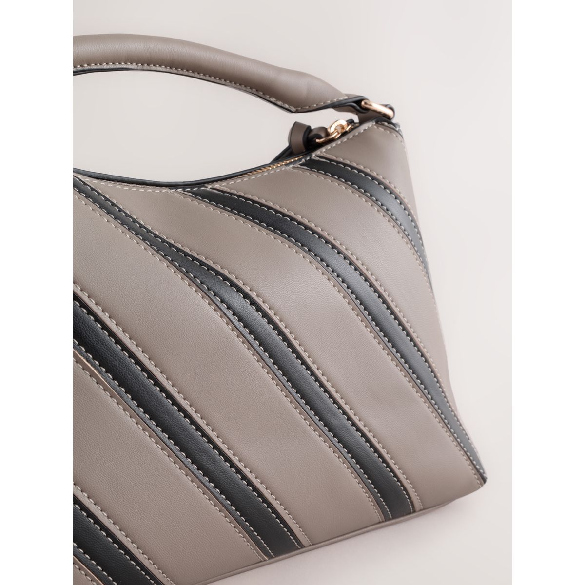 Sac à bandoulière rayé marron taupe, NEXT