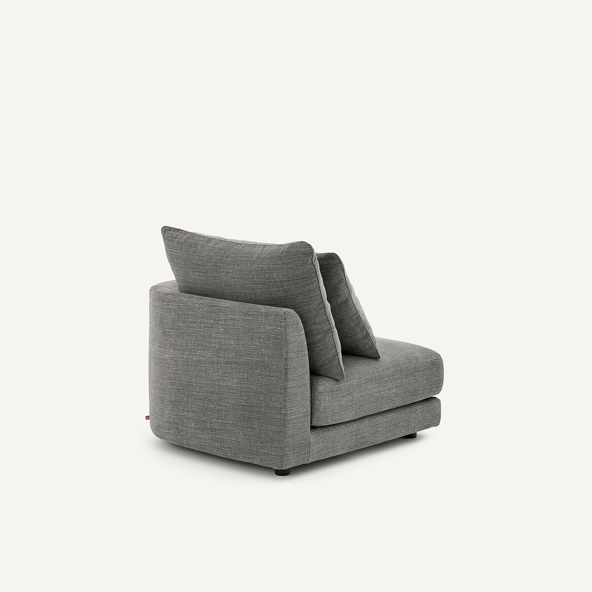 Demi-canapé droit, arrondi, modulable en coton et lin, TIBERIO anthracite, AM.PM