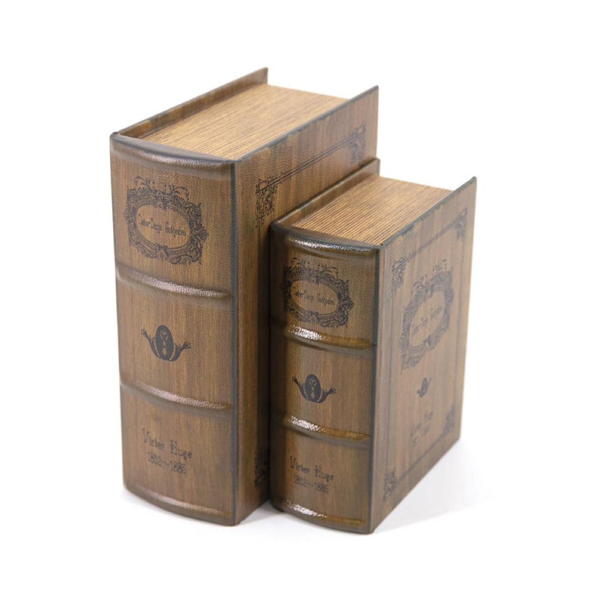 Livre notre dame carton similicuir marron, DECORATION D’AUTREFOIS