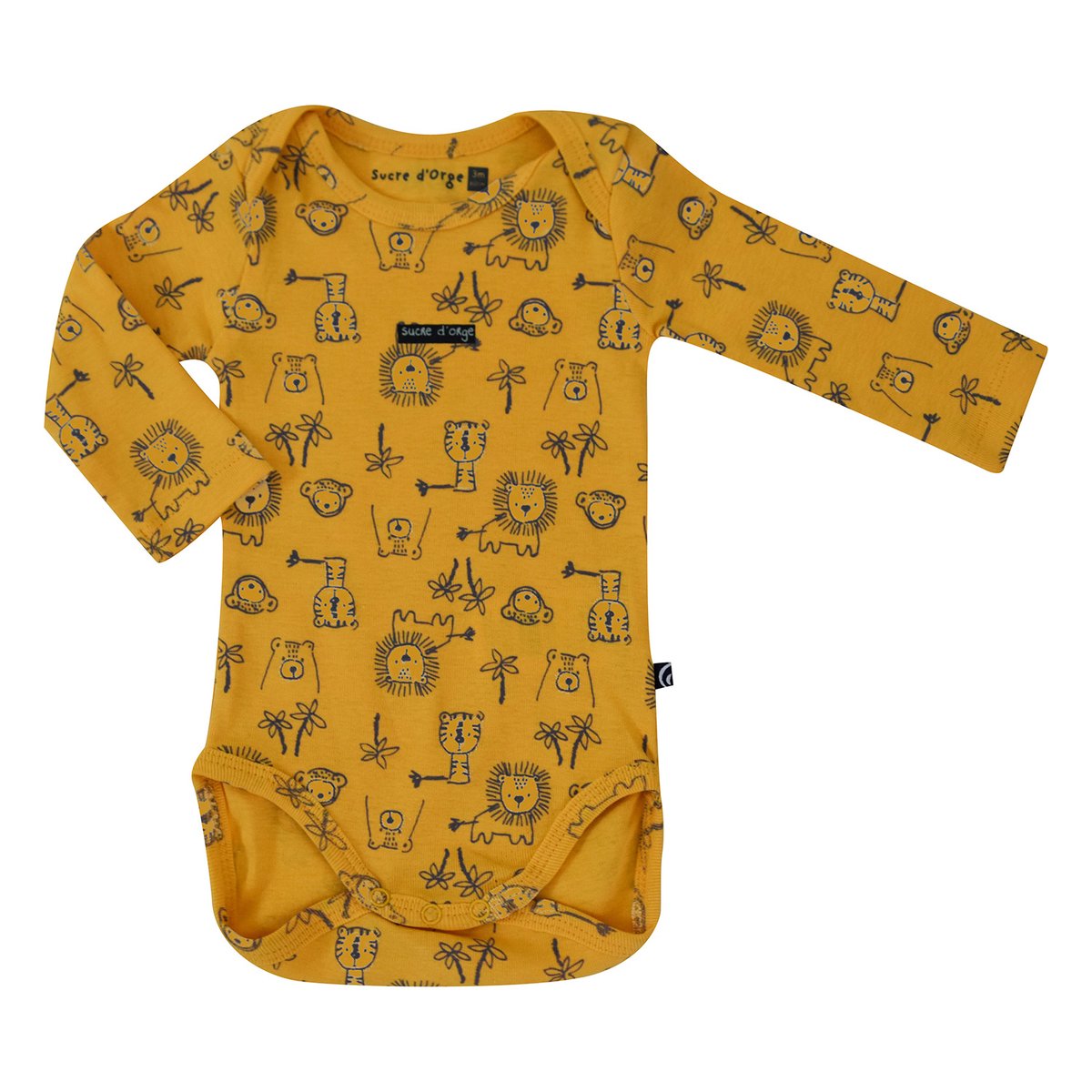 Lot de 3 bodies endrix manches longues bebe jaune, SUCRE D'ORGE