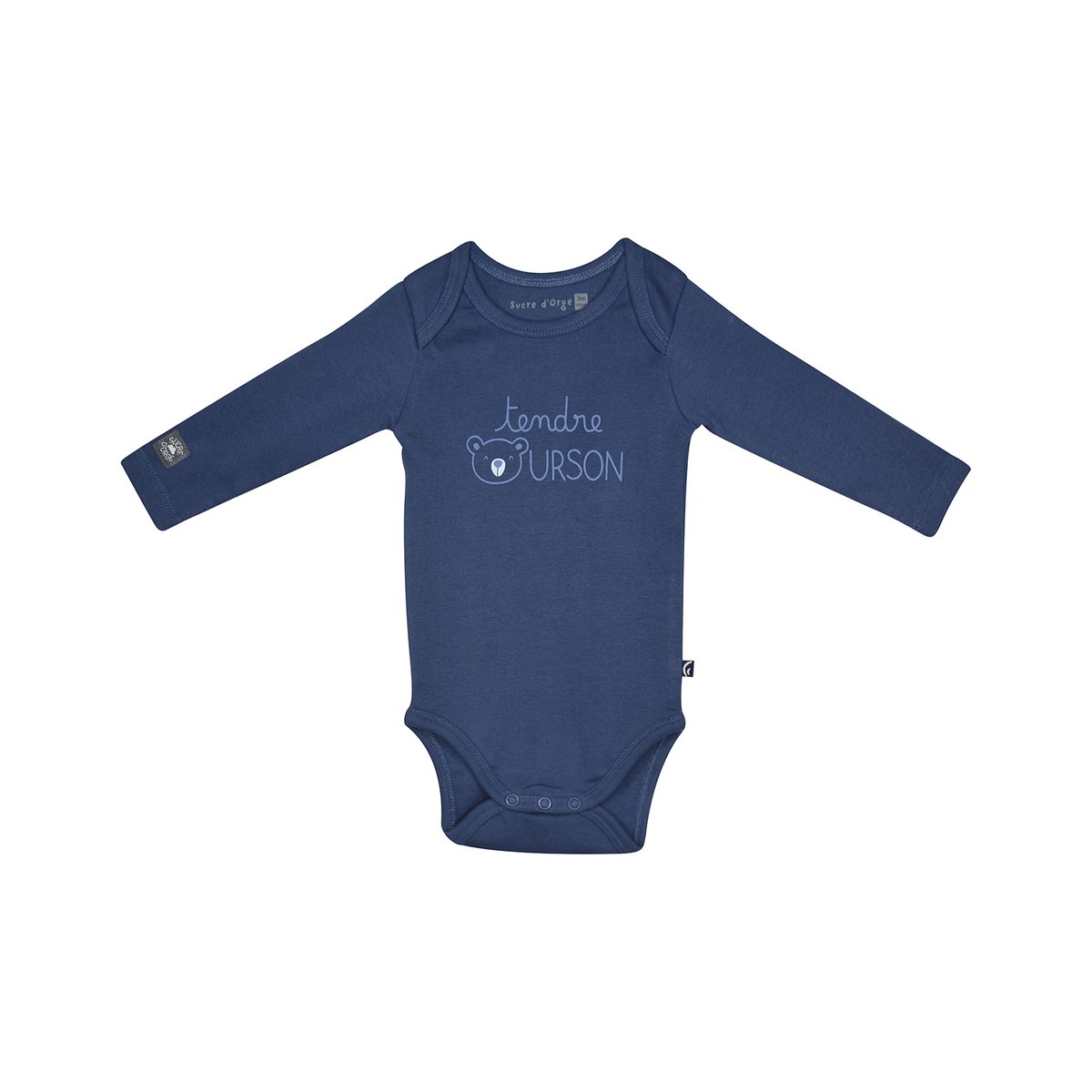 Lot de 3 bodies priam manches longues bleu, SUCRE D'ORGE