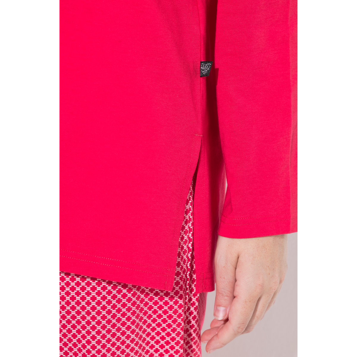 Pyjama à motif, col rond et manches longues magenta, ULLA POPKEN
