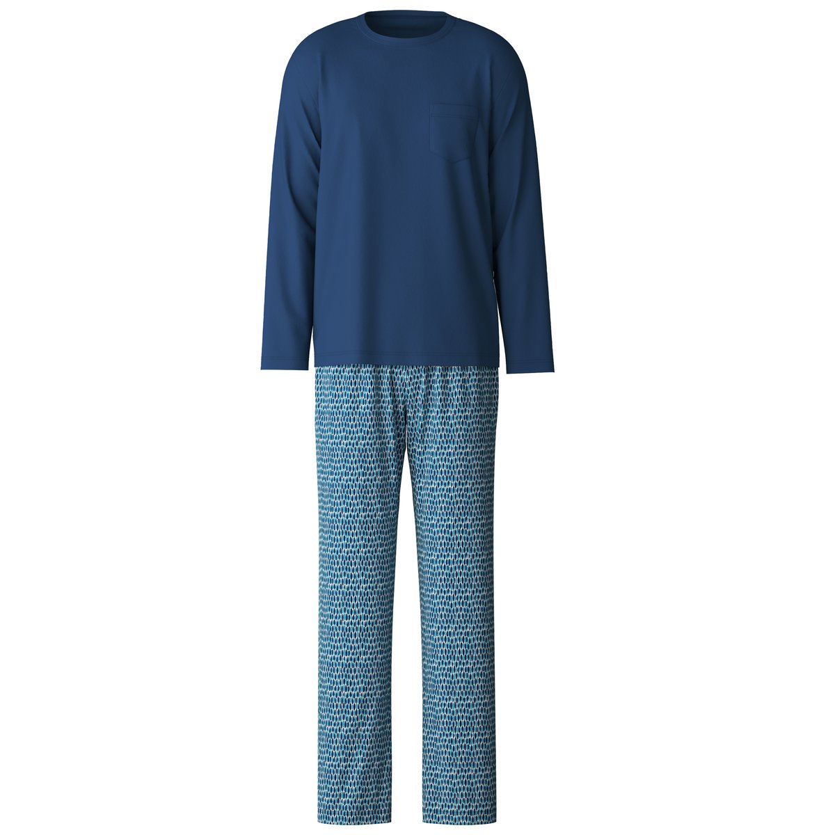 Pyjama manches longues Coton RELAX IMPRINT bleu poterie, CALIDA