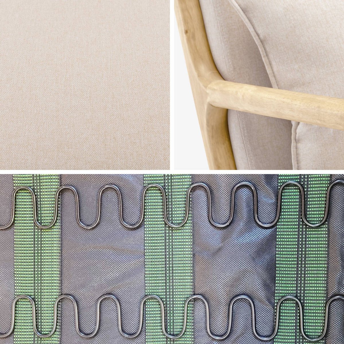 Rocking chair scandinave bois d'hévéa et tissu LORENS gris foncé, SWEEEK