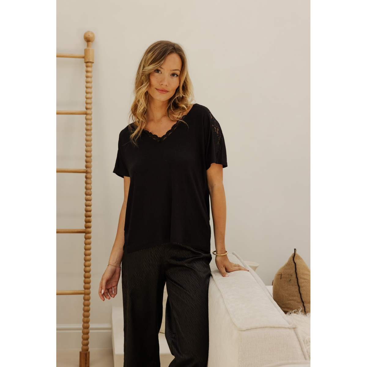 Top manches courtes CLEM noir, VARIANCE