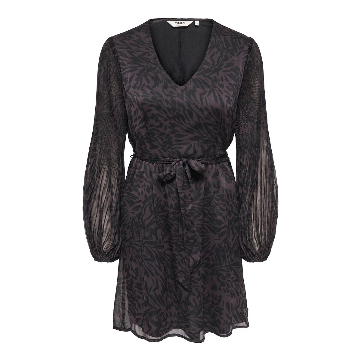 Robe courte imprimée avec ceinture imprimé marron, ONLY