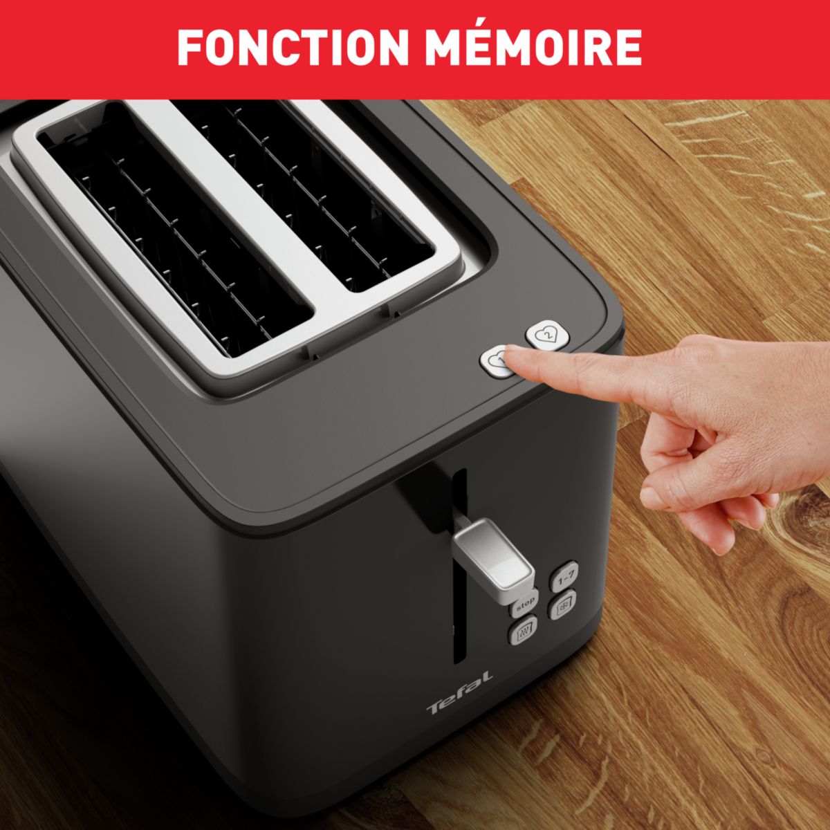 Grille-pain TT640810 écran digital noir, TEFAL