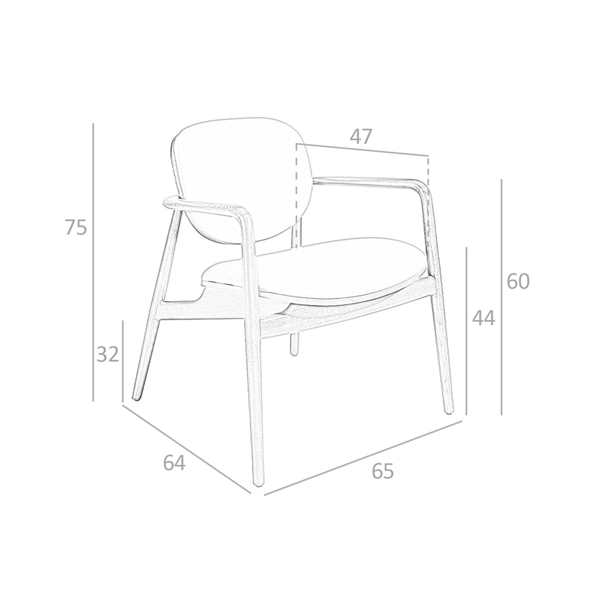 Fauteuil en similicuir taupe et noyer noyer | taupe, ANGEL CERDA