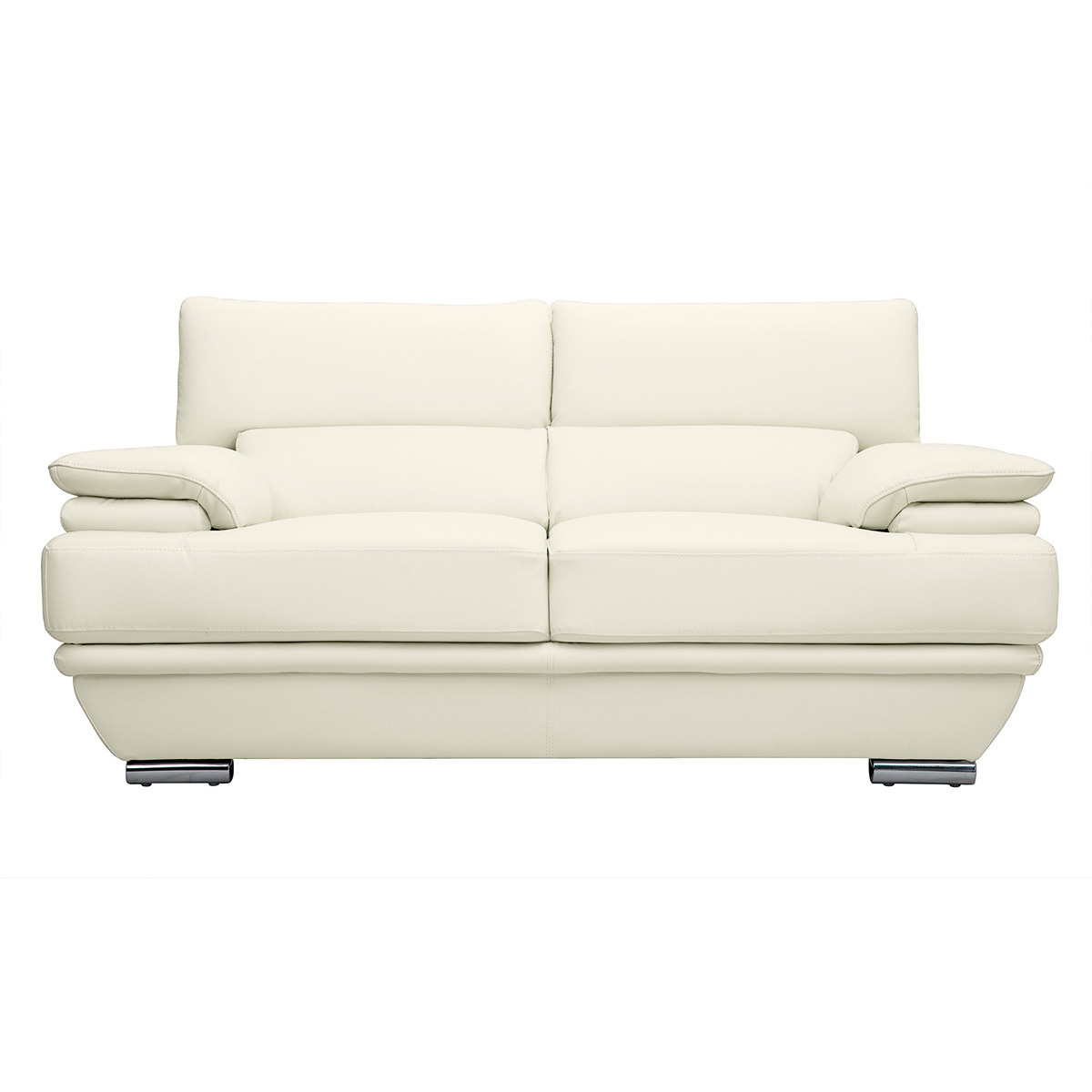 Canapé design avec têtières ajustables 2 places EWING blanc, MILIBOO
