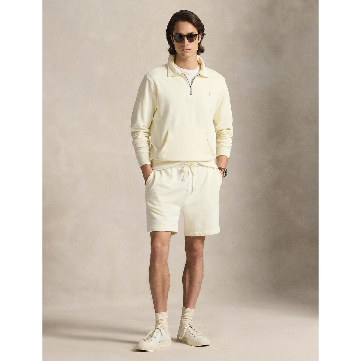 Short en molleton bouclé crème, POLO RALPH LAUREN