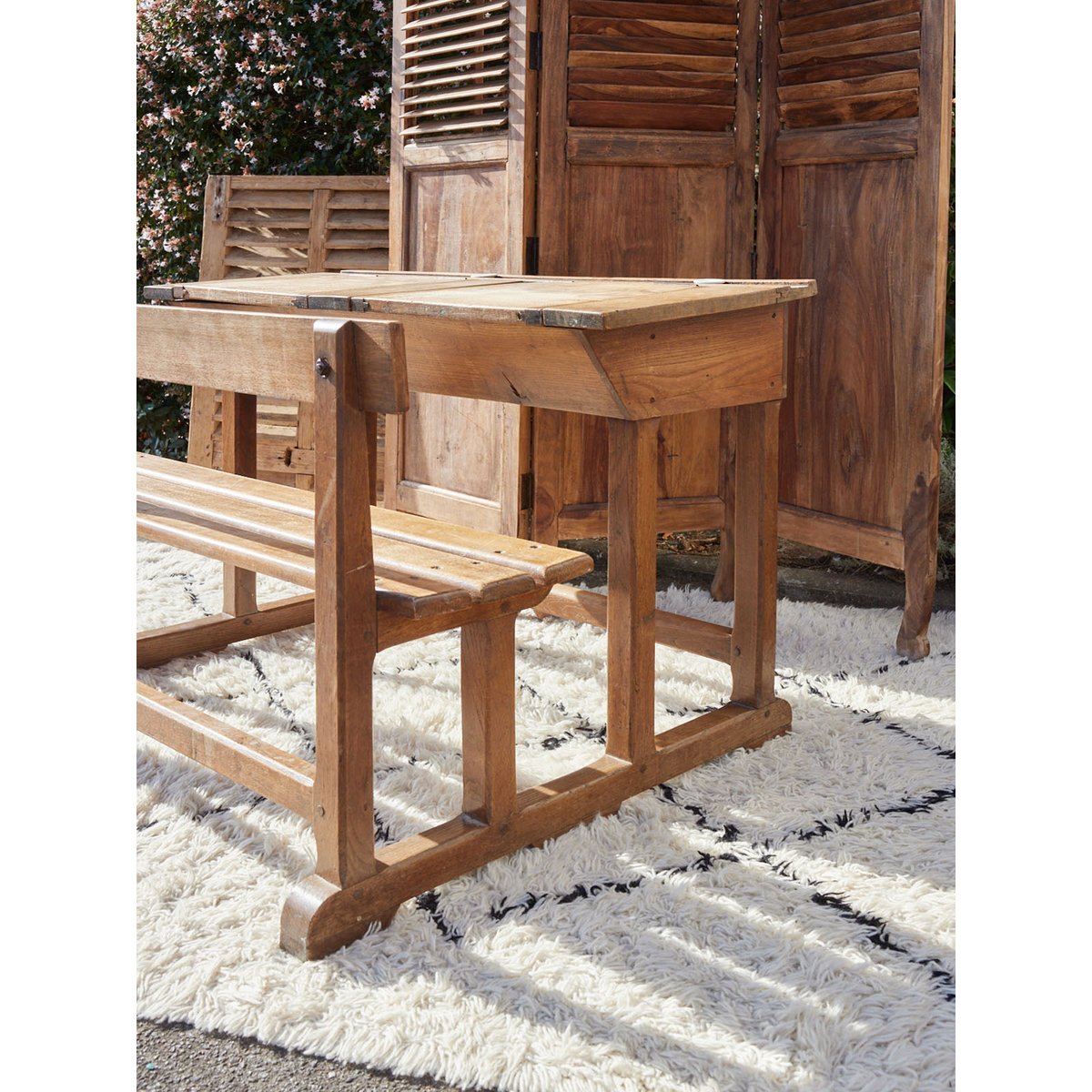 Bureau d'écolier vintage Edouard N°1073 - Bon état bois foncé, DEBONGOUT