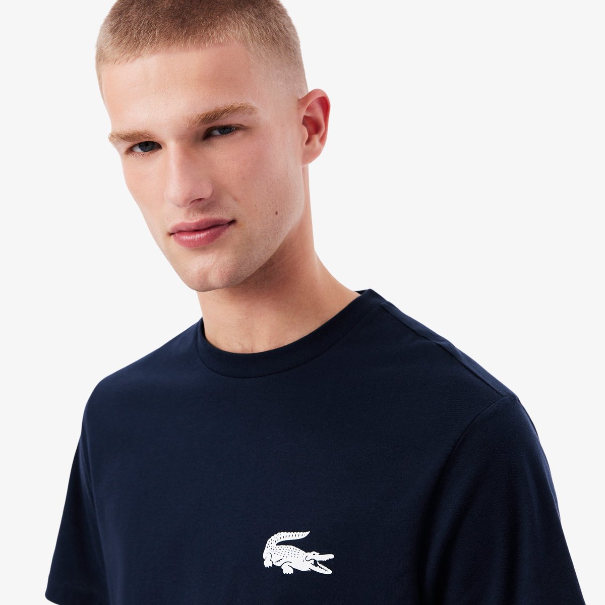 T-shirt d'intérieur coton imprimé crocodile bleu-525, LACOSTE
