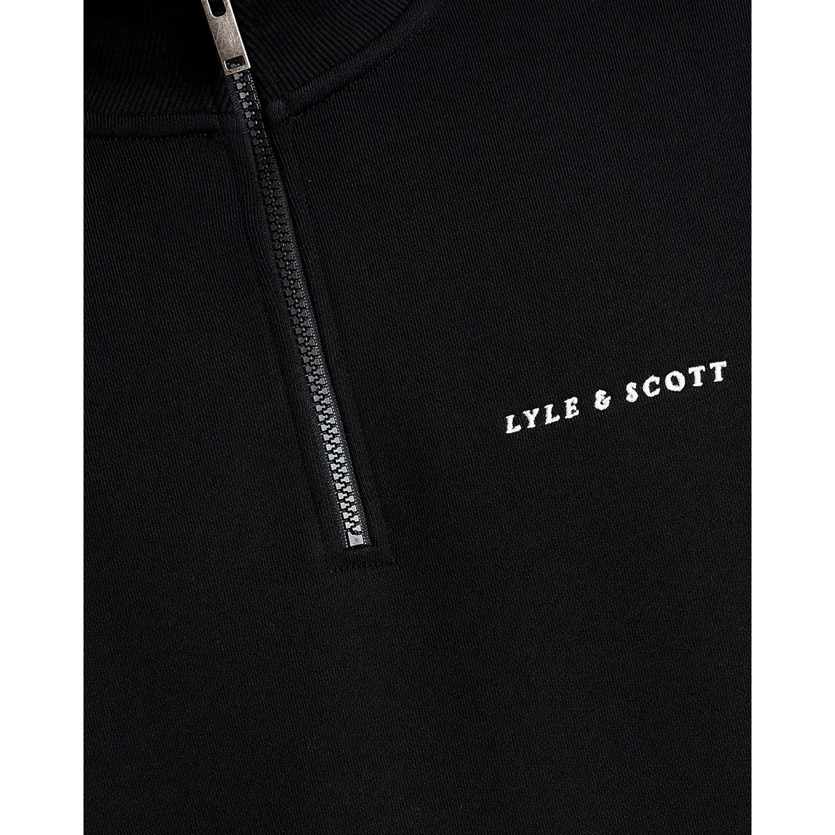 Sweat-shirt camionneur épais script zippé noir jais, LYLE & SCOTT